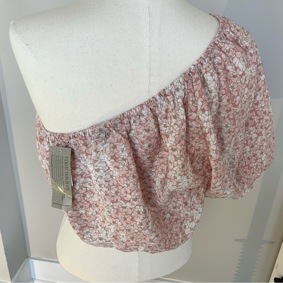 Banana Republic Floral One Shoulder Top Small Petite Fairygoth pastel feminine - Picture 5 of 8